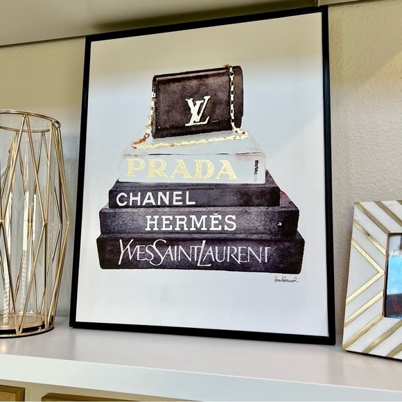 Luxury Brand Artwork, Shiny Gold, Designer Brand Art Print - Picture 1 of 6